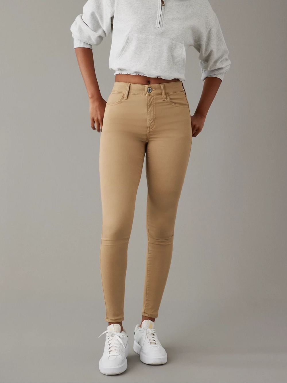 American Eagle Outfitters Tan mid -Rise Skinny Jeggings